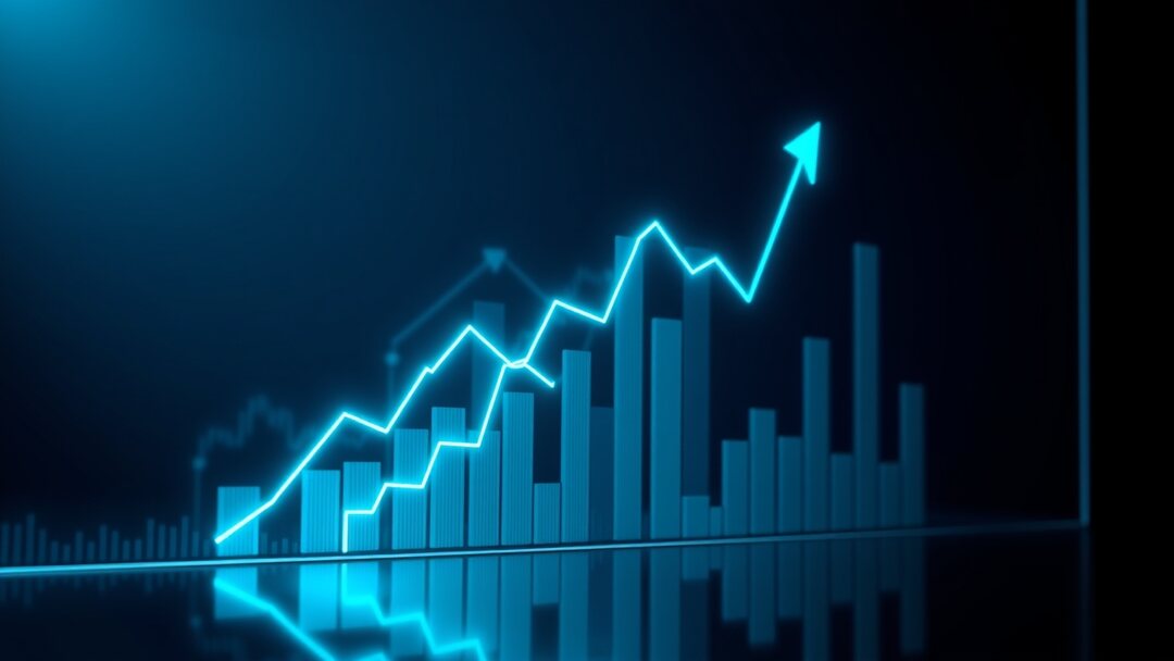 Compounding upward SEO traffic chart breaking through a glass plane
